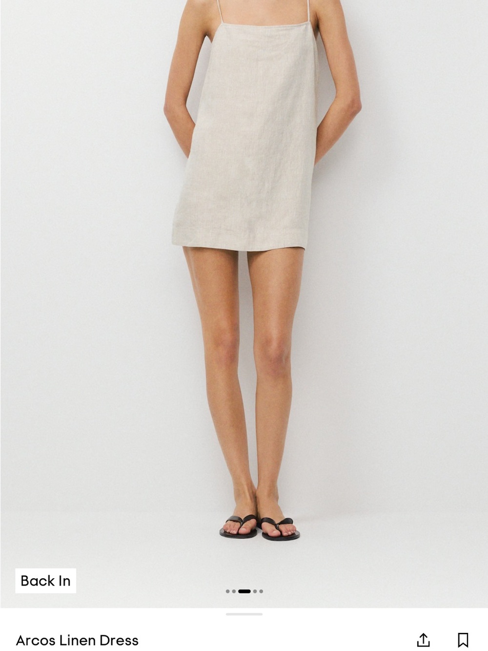 Aritzia Arcos Linen Mini Dress in Natural